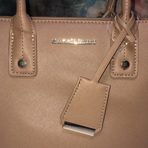 New York & Company Neutral Tan Satchel Handbag - Picture 2 of 13